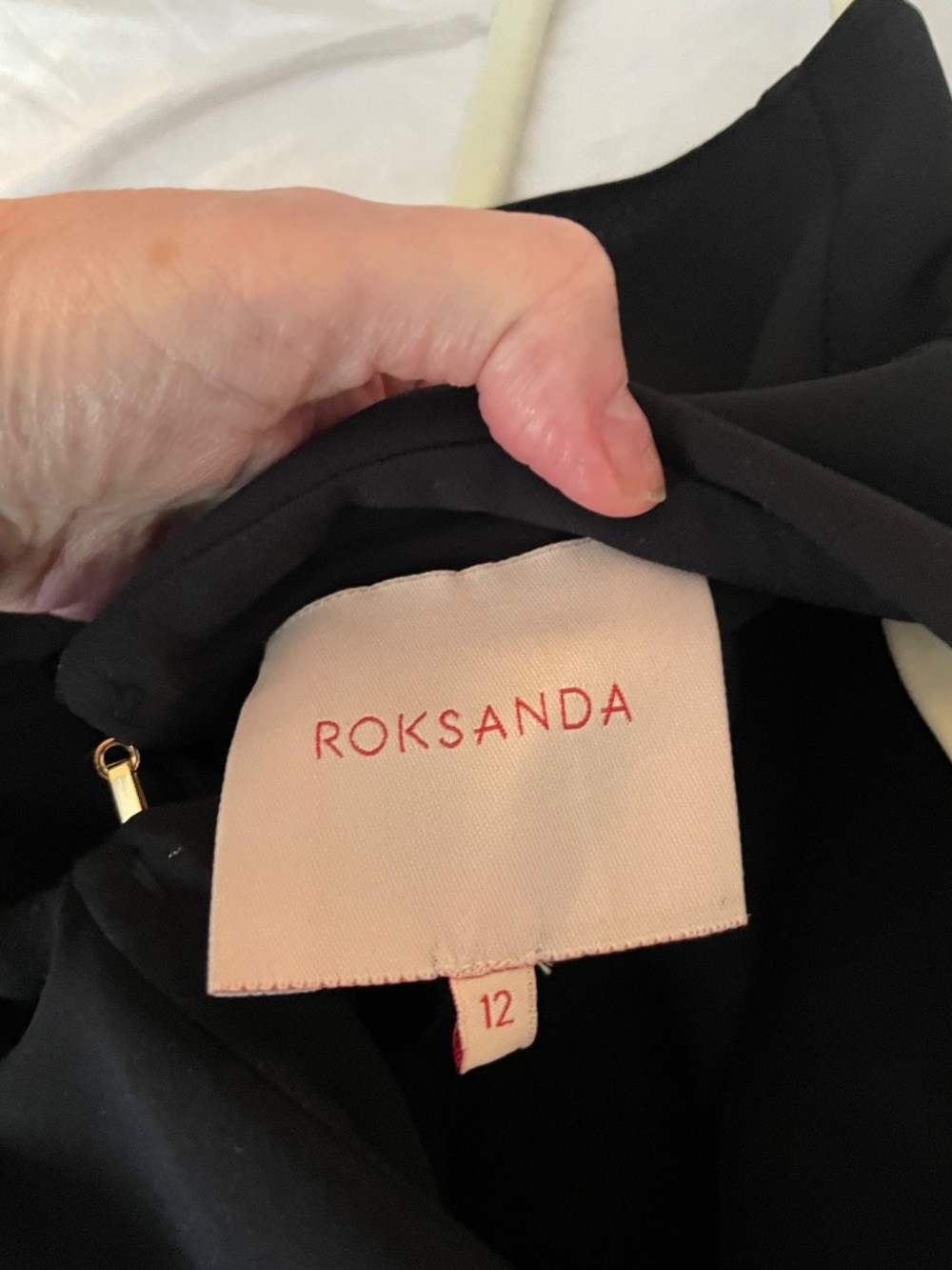 $1420 Roksanda Sleeveless Tie-Neck Mini Dress Black Blush Pink Satin Hem - Picture 8 of 10